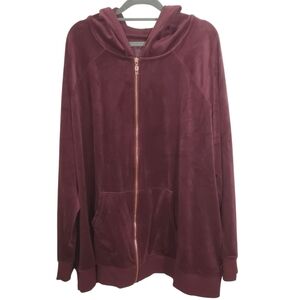 NWOT LIVI Active Velour Hooded Track Jacket MobWife Y2K Size 26 / 28 Casual